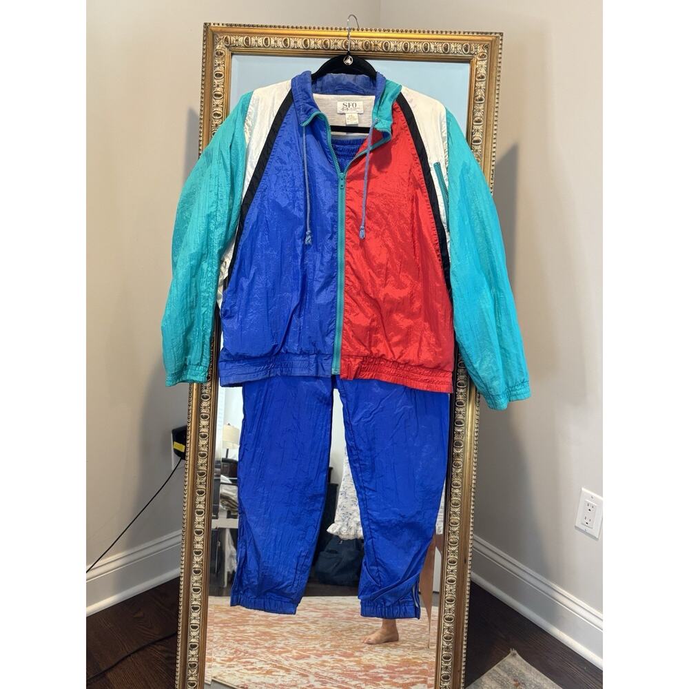 Vintage, 80’s, San Francisco Originals Nylon Track Suit, L